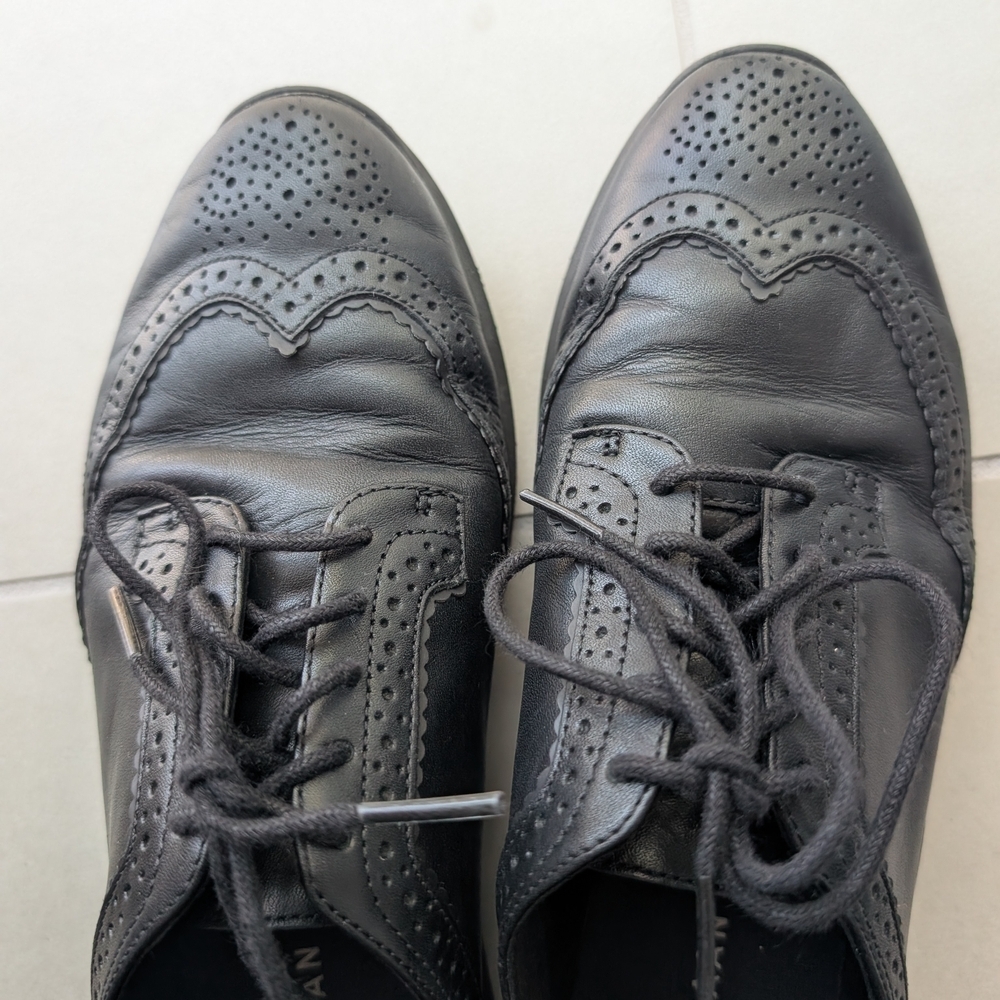 Cole Haan Zerøgrand Wingtip Oxford Black Leather Women's size 7.5 - Picture 9 of 10